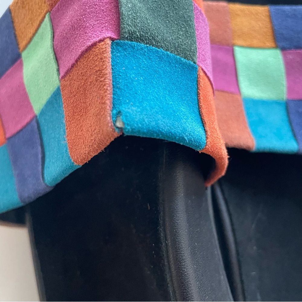 Charlotte Stone Jacquie Multicolor Woven Patchwork Suede Sandals - Picture 12 of 12